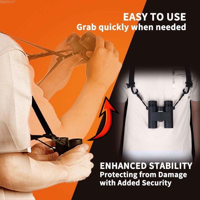 OUFABE Binocular Harness Strap, X-shaped Adjustable and Deluxe Bino Chest Straps for Hunting, Fits for Carrying Binocular, Cameras, Rangefinders and More - Image 4